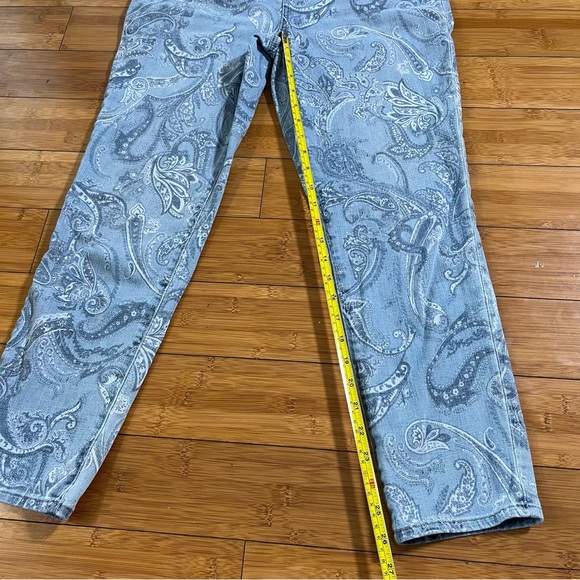 Chico's Light Blue Bandana Paisley Ankle Stretch Skinny Jeans Coastal Cowgirl - Picture 9 of 12